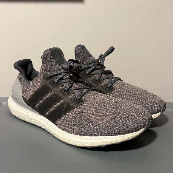 Adidas-UltraBOOST Shoes-Men's-Grey / Grey / Trace Pink-13
